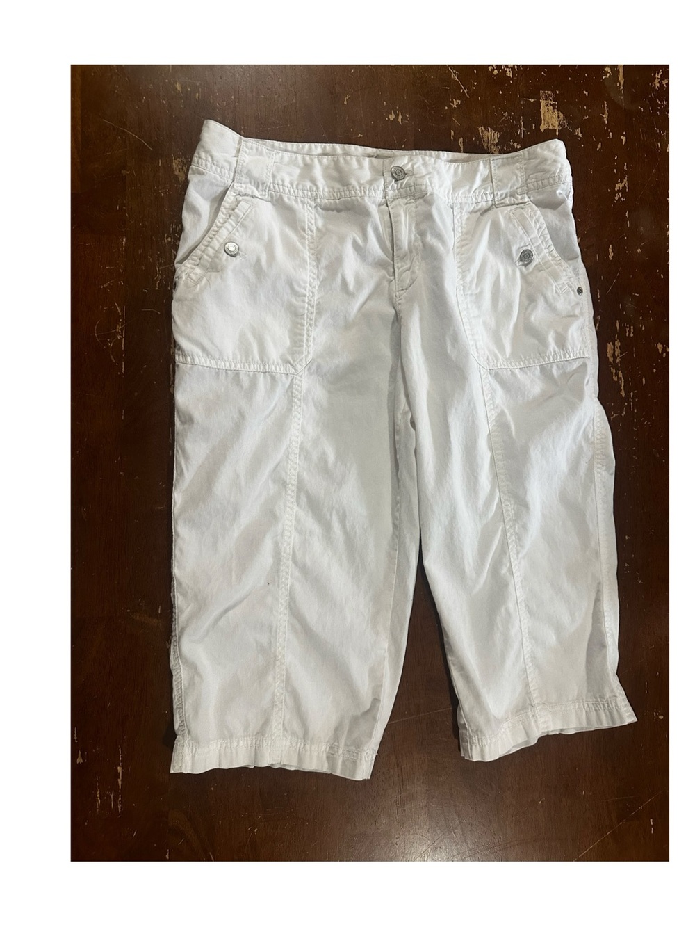 Merona Women’s White Cotton Cargo Capris Size 12